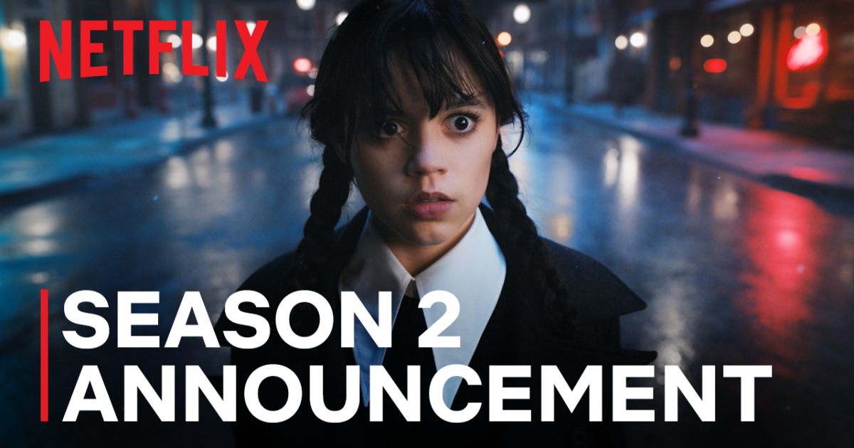 Netflix คอนเฟิร์ม “WEDNESDAY” ซีซั่น 2 จะกลับมาทำให้แฟน ๆ ขนลุกขนพองอีกครั้งแน่นอน ปักหมุดเตรียมสตรีมพร้อมกันทาง Netflix เท่านั้น!