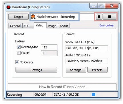 รูปประกอบซอฟต์แวร์Bandicam (โปรแกรม Bandicam อัดวีดีโอ ขณะเล่นเกมส์)