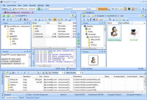 รูปประกอบซอฟต์แวร์SmartFTP Client (โปรแกรม SmartFTP รับส่งไฟล์ กับเซิร์ฟเวอร์)