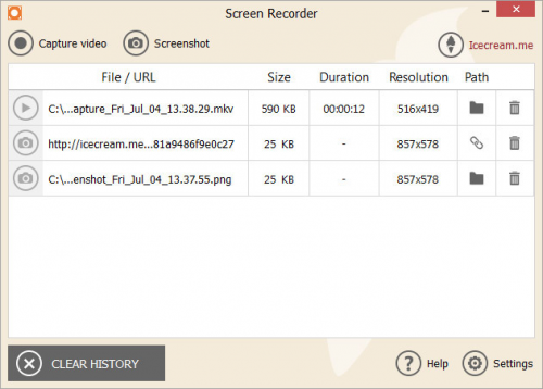 รูปประกอบซอฟต์แวร์Icecream Screen Recorder