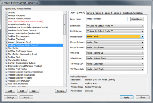 รูปประกอบซอฟต์แวร์X-Mouse Button Control (โปรแกรม X-Mouse Button Control ปรับแต่งเมาส์)