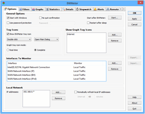 รูปประกอบซอฟต์แวร์BW Meter (โปรแกรม Bandwidth Meter ควบคุม ดูแล Bandwidth)