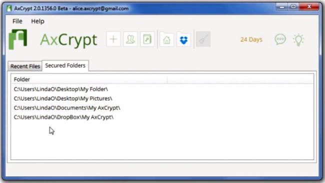 รูปประกอบซอฟต์แวร์AxCrypt (โปรแกรม AxCrypt เข้ารหัสไฟล์ โฟลเดอร์ ป้องกันการล้วงข้อมูล)