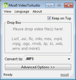 รูปประกอบซอฟต์แวร์Moo0 Video Audio Extractor (โปรแกรมแยกไฟล์เสียงออกจากวีดีโอ ฟรี)