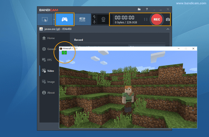 รูปประกอบซอฟต์แวร์Bandicam (โปรแกรม Bandicam อัดวีดีโอ ขณะเล่นเกมส์)