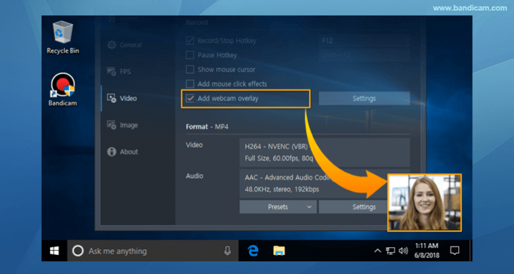 รูปประกอบซอฟต์แวร์Bandicam (โปรแกรม Bandicam อัดวีดีโอ ขณะเล่นเกมส์)