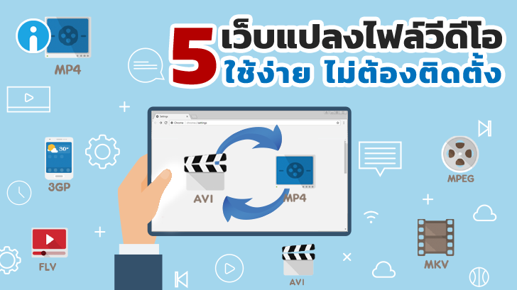 5 เว็บแปลงไฟล์วิดีโอ ใช้ง่าย ไม่ต้องติดตั้ง