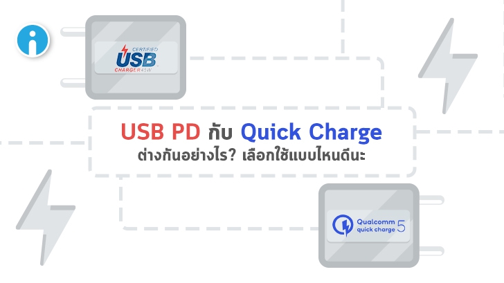 เทคโนโลยีชาร์จไว Quick Charge ต่างจาก USB Power Delivery (PD) อย่างไร ?